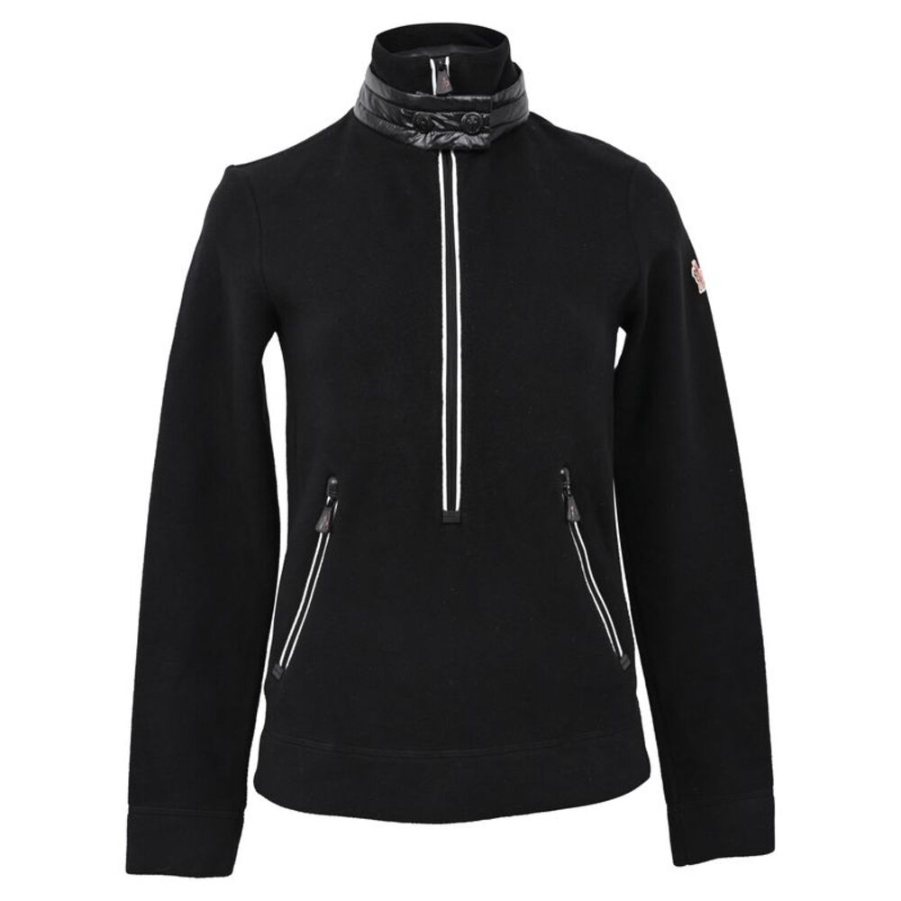 Moncler Half Zip Sweater in Black Polyamide